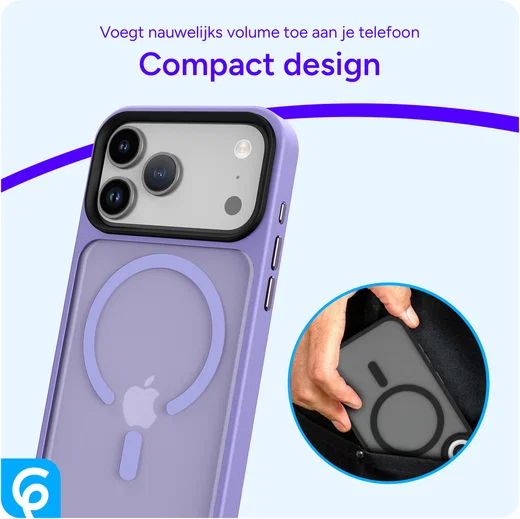iPhone 17 Pro Hoesje met MagSafe Back Cover Matte Paars afbeelding 10
