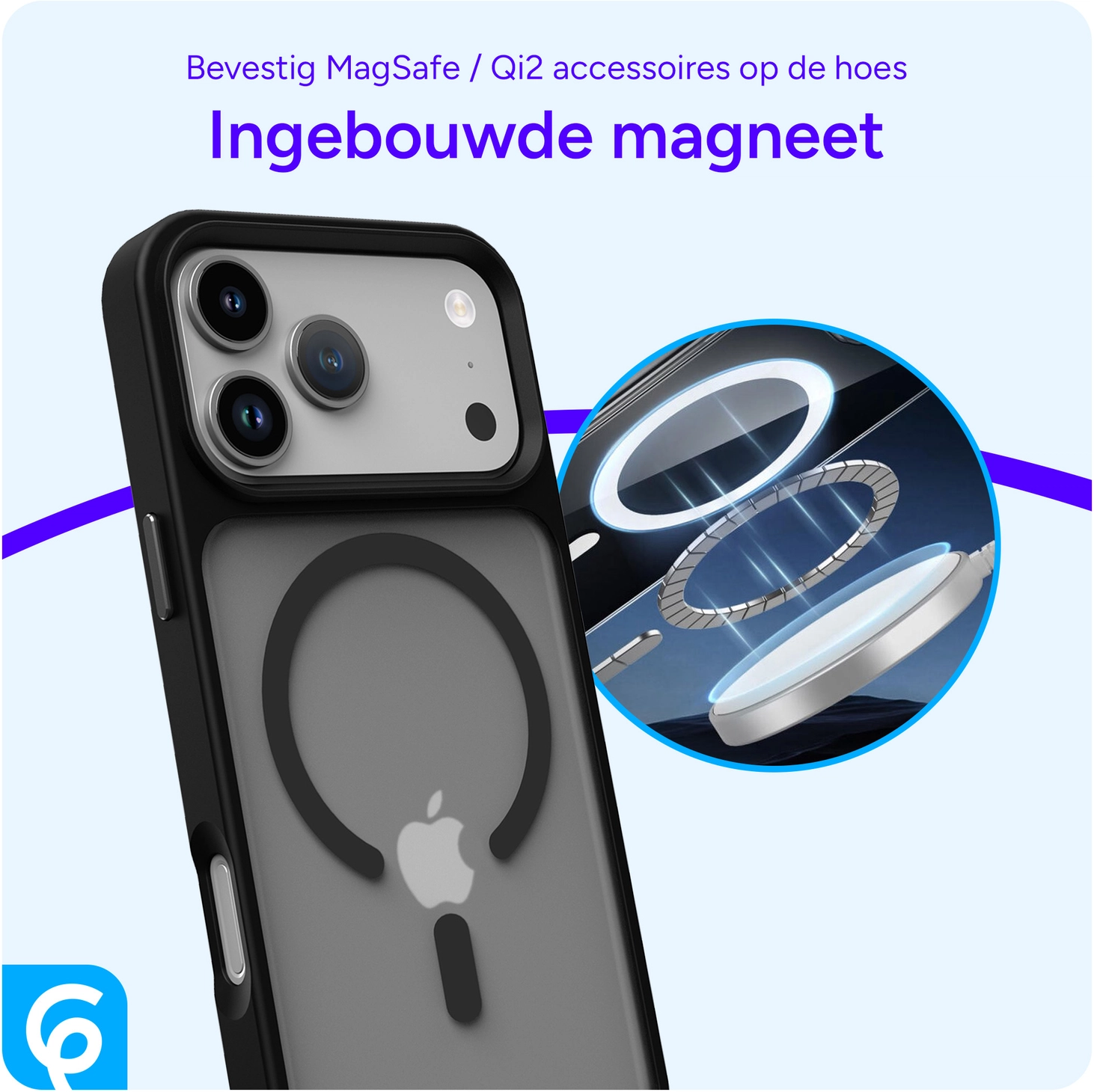 iPhone 17 Pro Hoesje met MagSafe Back Cover Matte Zwart afbeelding 13