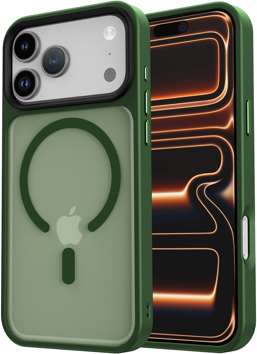 iPhone 17 Pro Hoesje met MagSafe Back Cover Matte Donker Groen afbeelding 19