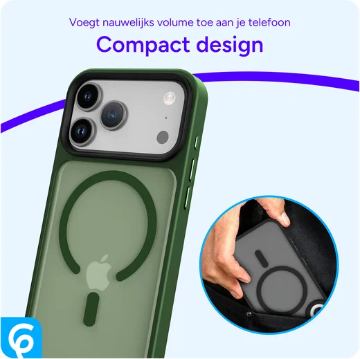 iPhone 17 Pro Hoesje met MagSafe Back Cover Matte Donker Groen afbeelding 10