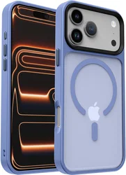 iPhone 17 Pro Hoesje met MagSafe Back Cover Matte Blauw afbeelding
