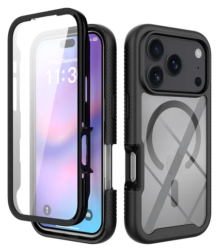Apple iPhone 17 Pro Hoesje Full Protect 360° Cover met MagSafe Zwart afbeelding 1