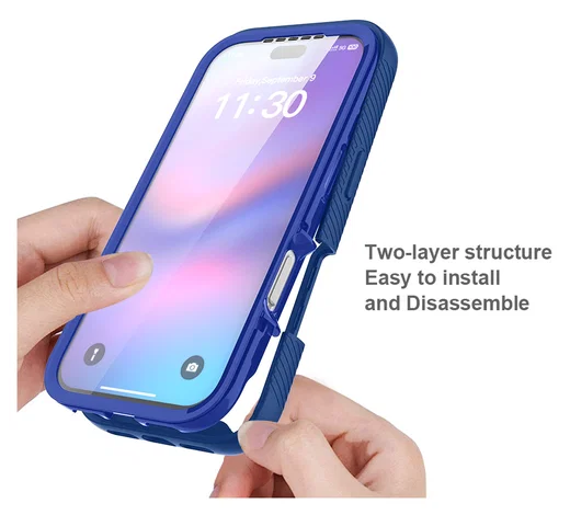 Apple iPhone 17 Pro Hoesje Full Protect 360° Cover met MagSafe Blauw afbeelding 5