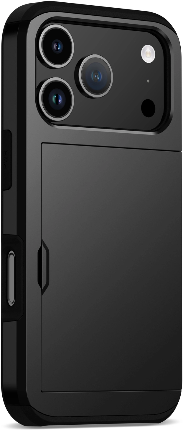 Apple iPhone 17 Pro Hoesje met Slider Kaarthouder Back Cover Zwart afbeelding 18