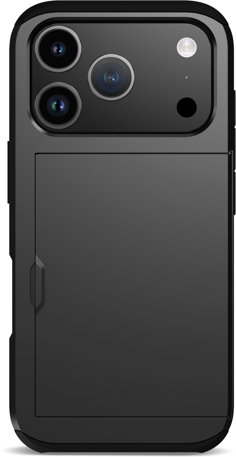 Apple iPhone 17 Pro Hoesje met Slider Kaarthouder Back Cover Zwart afbeelding 13