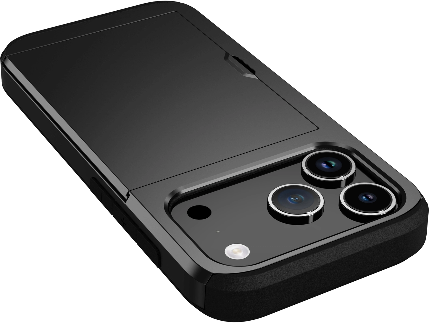 Apple iPhone 17 Pro Hoesje met Slider Kaarthouder Back Cover Zwart afbeelding 14