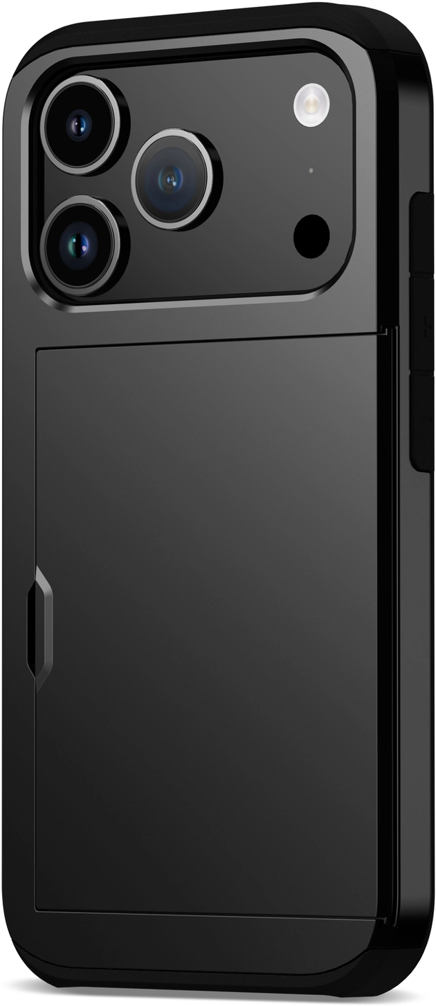 Apple iPhone 17 Pro Hoesje met Slider Kaarthouder Back Cover Zwart afbeelding 15