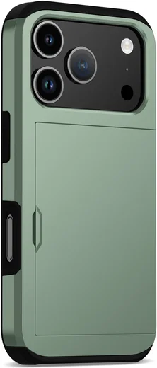 Apple iPhone 17 Pro Hoesje met Slider Kaarthouder Back Cover Groen afbeelding 18