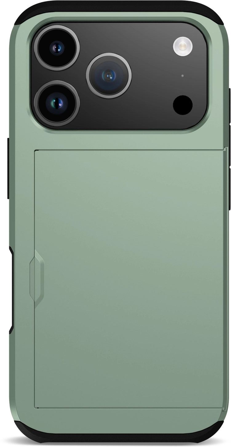 Apple iPhone 17 Pro Hoesje met Slider Kaarthouder Back Cover Groen afbeelding 13