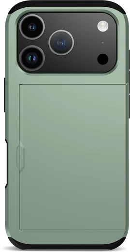 Apple iPhone 17 Pro Hoesje met Slider Kaarthouder Back Cover Groen afbeelding 13