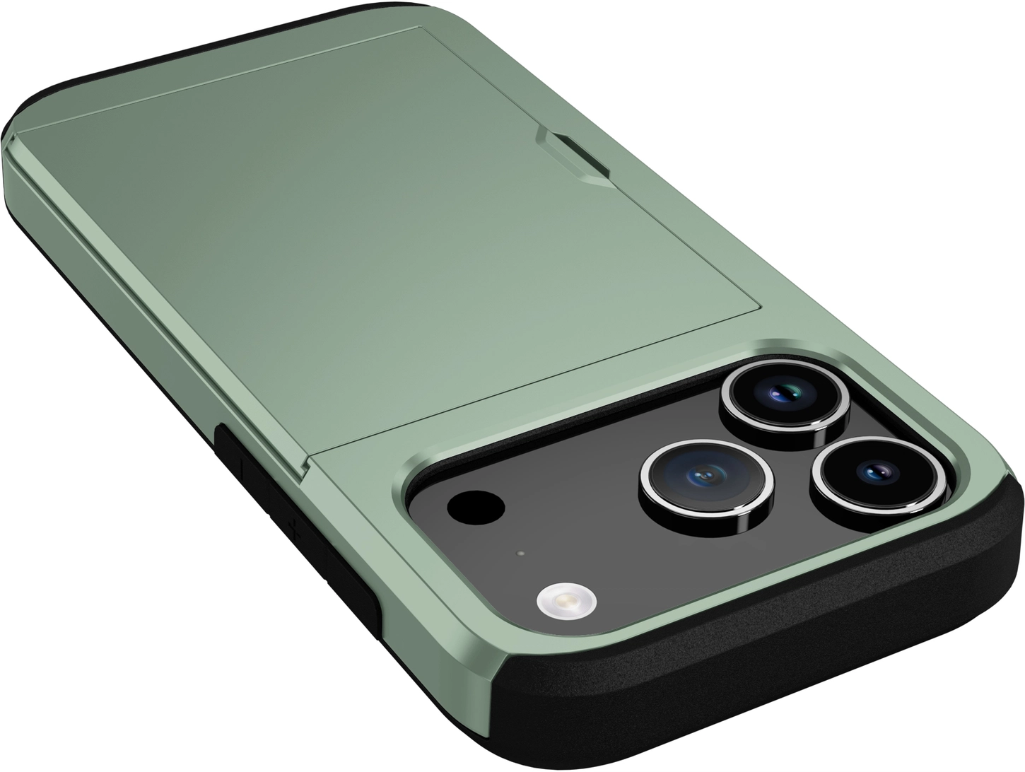 Apple iPhone 17 Pro Hoesje met Slider Kaarthouder Back Cover Groen afbeelding 14