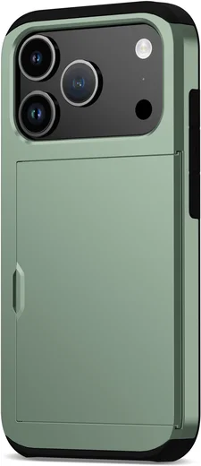 Apple iPhone 17 Pro Hoesje met Slider Kaarthouder Back Cover Groen afbeelding 15