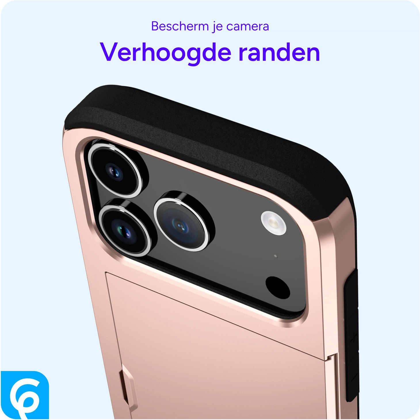 Apple iPhone 17 Pro Hoesje met Slider Kaarthouder Back Cover Roze afbeelding 7