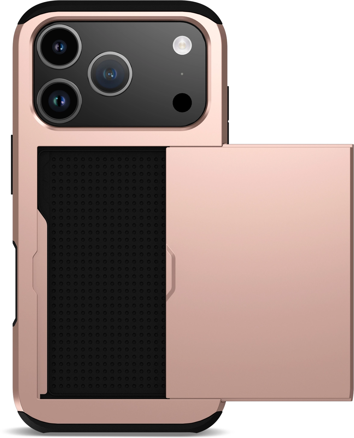 Apple iPhone 17 Pro Hoesje met Slider Kaarthouder Back Cover Roze afbeelding 12
