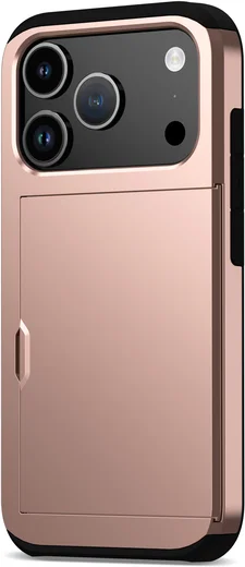 Apple iPhone 17 Pro Hoesje met Slider Kaarthouder Back Cover Roze afbeelding 15