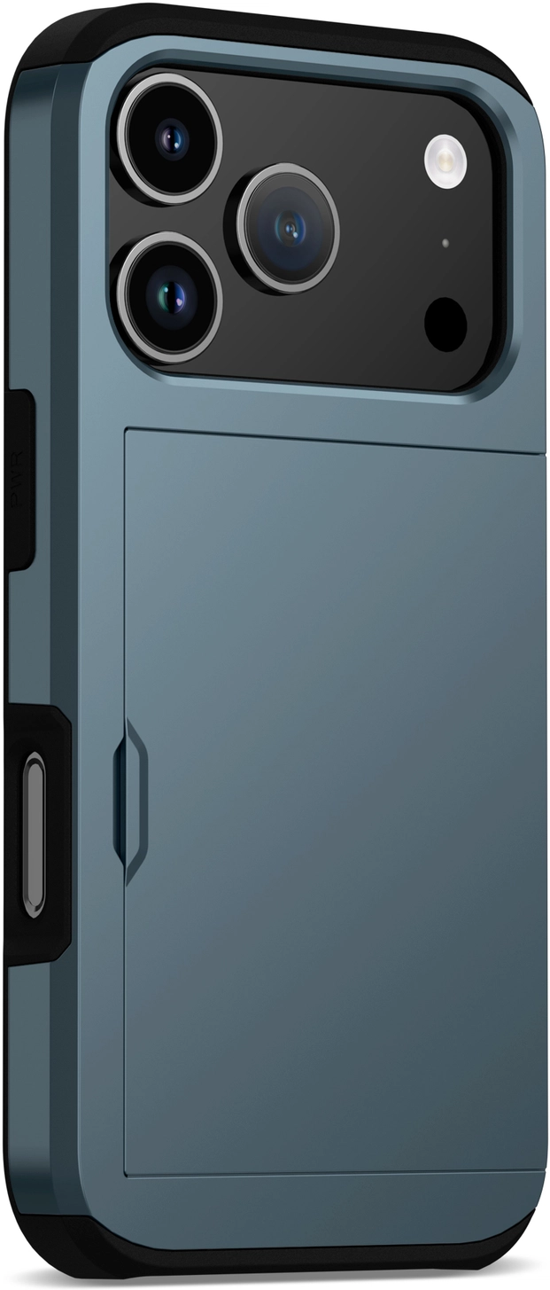 Apple iPhone 17 Pro Hoesje met Slider Kaarthouder Back Cover Blauw afbeelding 18