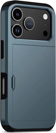 Apple iPhone 17 Pro Hoesje met Slider Kaarthouder Back Cover Blauw afbeelding 18