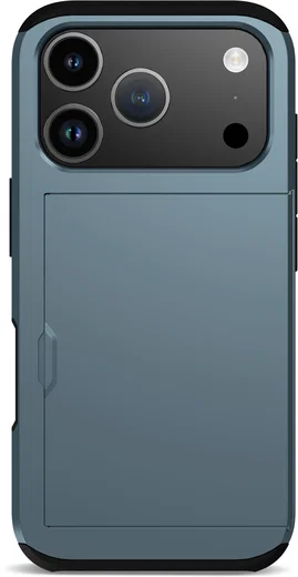 Apple iPhone 17 Pro Hoesje met Slider Kaarthouder Back Cover Blauw afbeelding 13