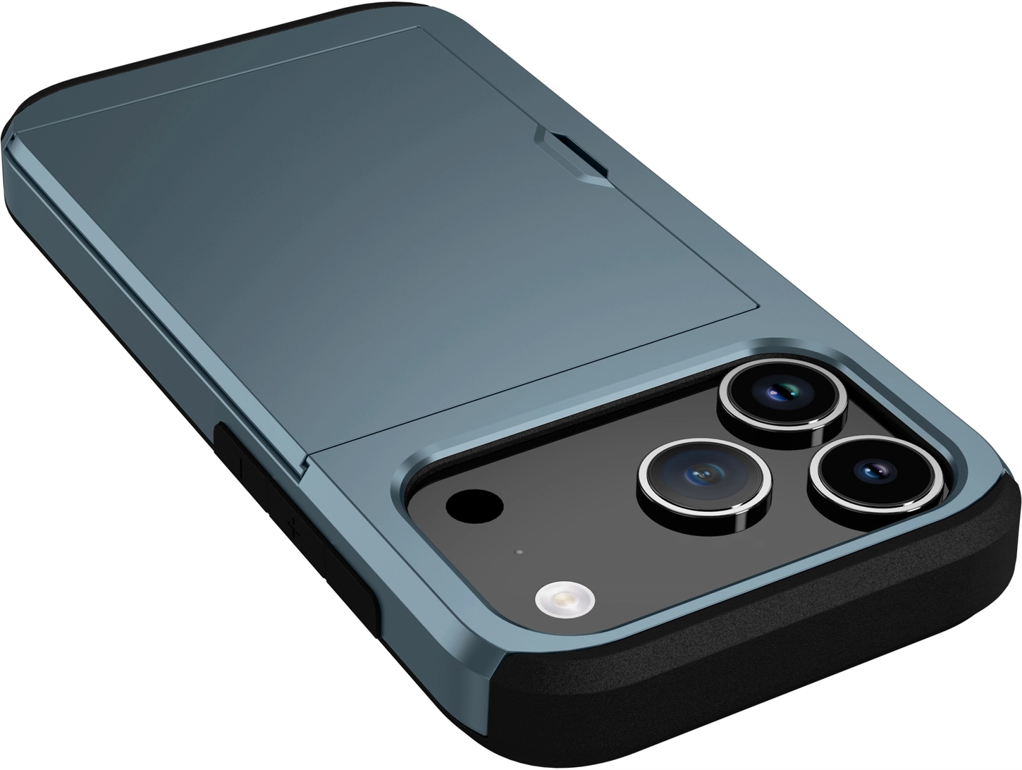 Apple iPhone 17 Pro Hoesje met Slider Kaarthouder Back Cover Blauw afbeelding 14