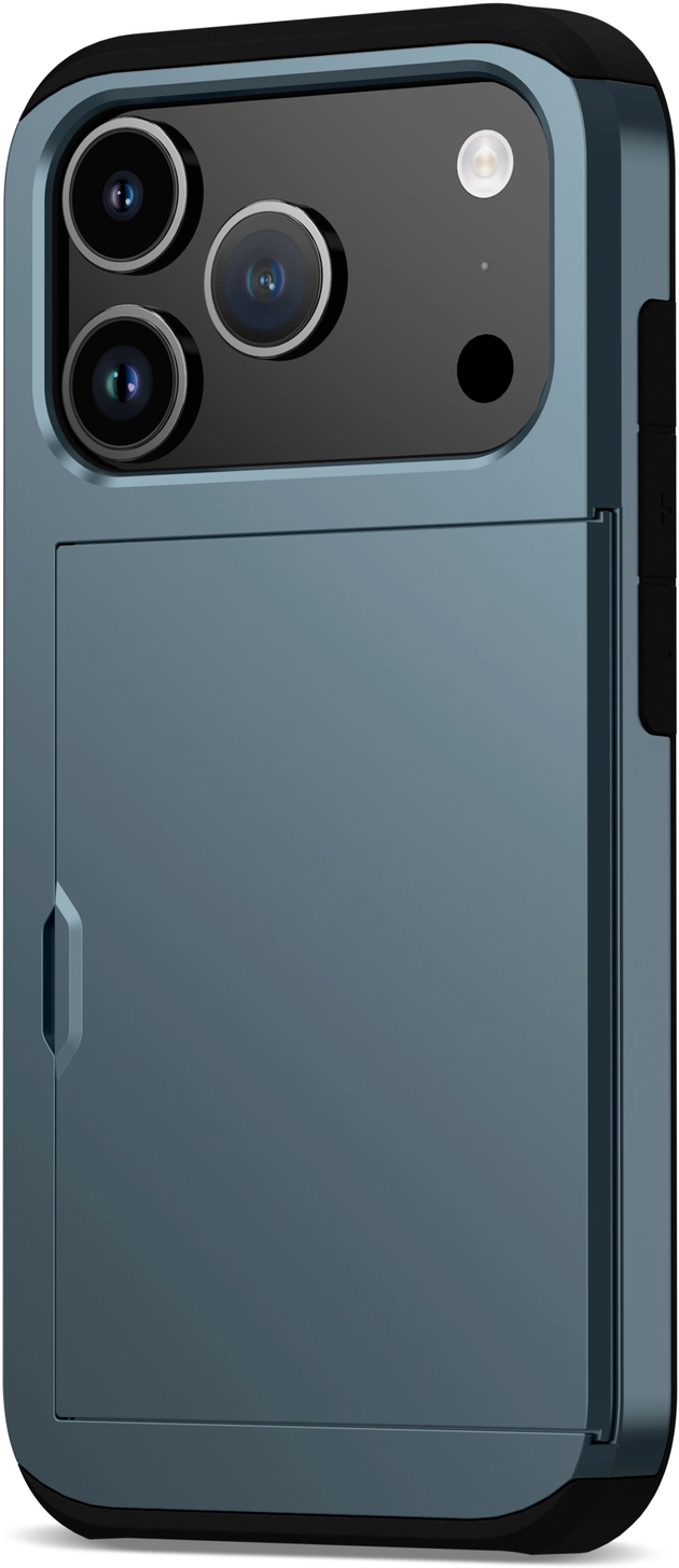 Apple iPhone 17 Pro Hoesje met Slider Kaarthouder Back Cover Blauw afbeelding 15