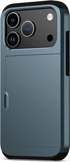Apple iPhone 17 Pro Hoesje met Slider Kaarthouder Back Cover Blauw afbeelding 15