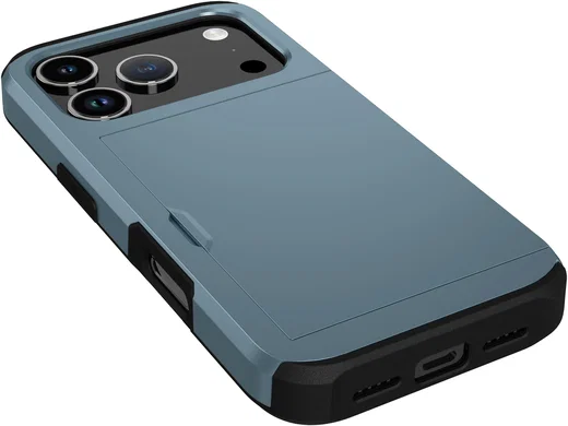 Apple iPhone 17 Pro Hoesje met Slider Kaarthouder Back Cover Blauw afbeelding 17