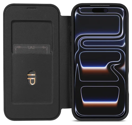 Apple iPhone 17 Pro Hoesje met MagSafe Book Case Transparant Zwart afbeelding 1