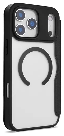 Apple iPhone 17 Pro Hoesje met MagSafe Book Case Transparant Zwart afbeelding 5