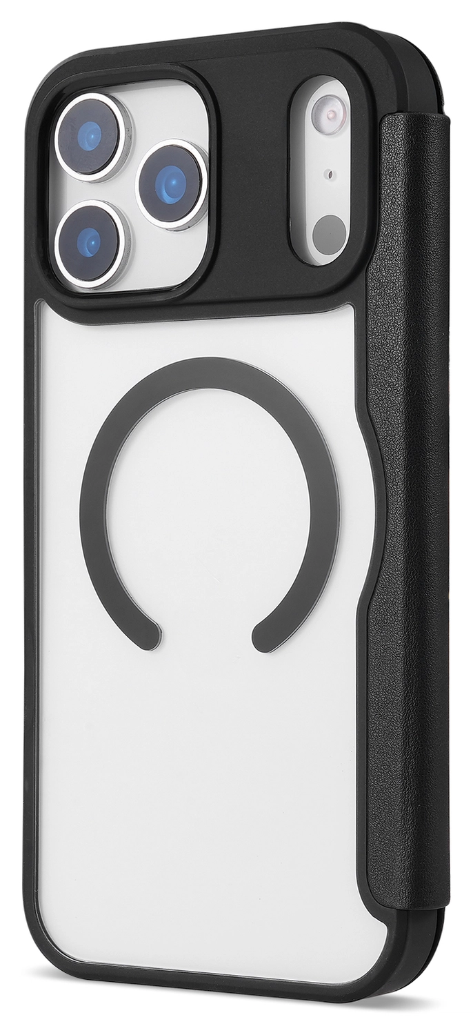 Apple iPhone 17 Pro Hoesje met MagSafe Book Case Transparant Zwart afbeelding 8