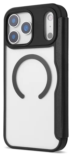Apple iPhone 17 Pro Hoesje met MagSafe Book Case Transparant Zwart afbeelding 8