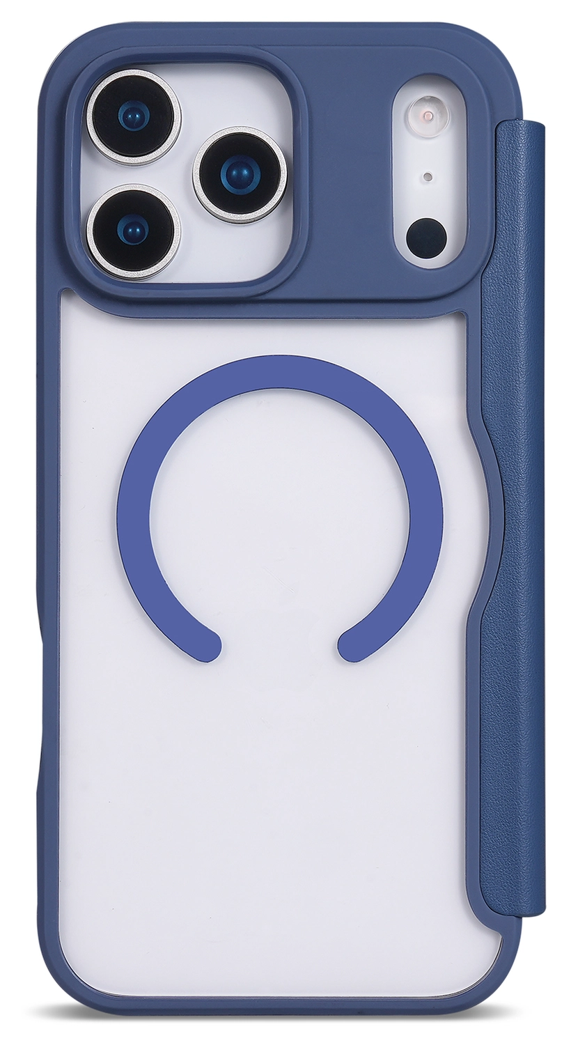 Apple iPhone 17 Pro Hoesje met MagSafe Book Case Transparant Blauw afbeelding 6
