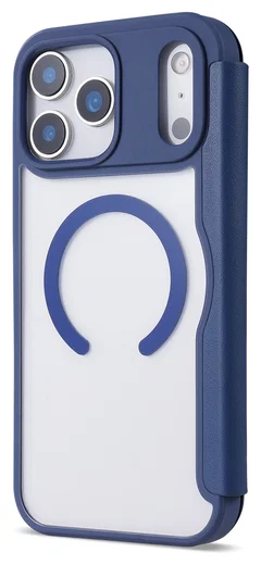 Apple iPhone 17 Pro Hoesje met MagSafe Book Case Transparant Blauw afbeelding 8