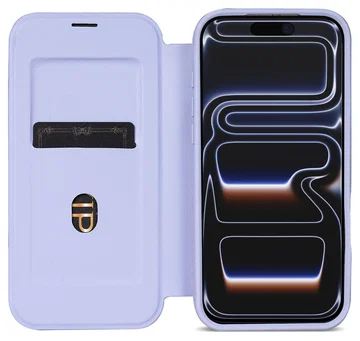 Apple iPhone 17 Pro Hoesje met MagSafe Book Case Transparant Paars