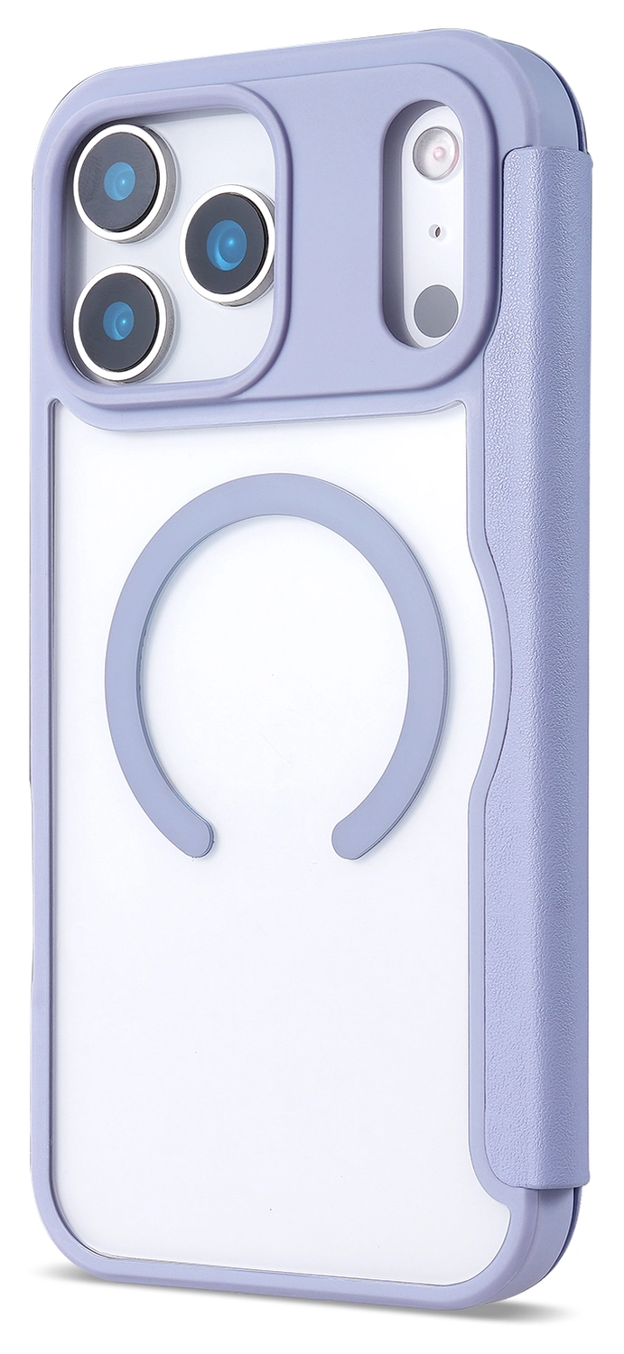 Apple iPhone 17 Pro Hoesje met MagSafe Book Case Transparant Paars afbeelding 8