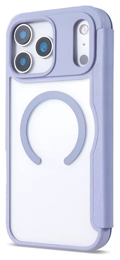 Apple iPhone 17 Pro Hoesje met MagSafe Book Case Transparant Paars afbeelding 8
