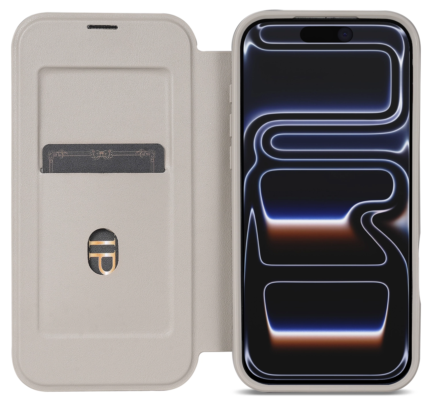 Apple iPhone 17 Pro Hoesje met MagSafe Book Case Transparant Beige afbeelding 1