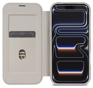 Apple iPhone 17 Pro Hoesje met MagSafe Book Case Transparant Beige