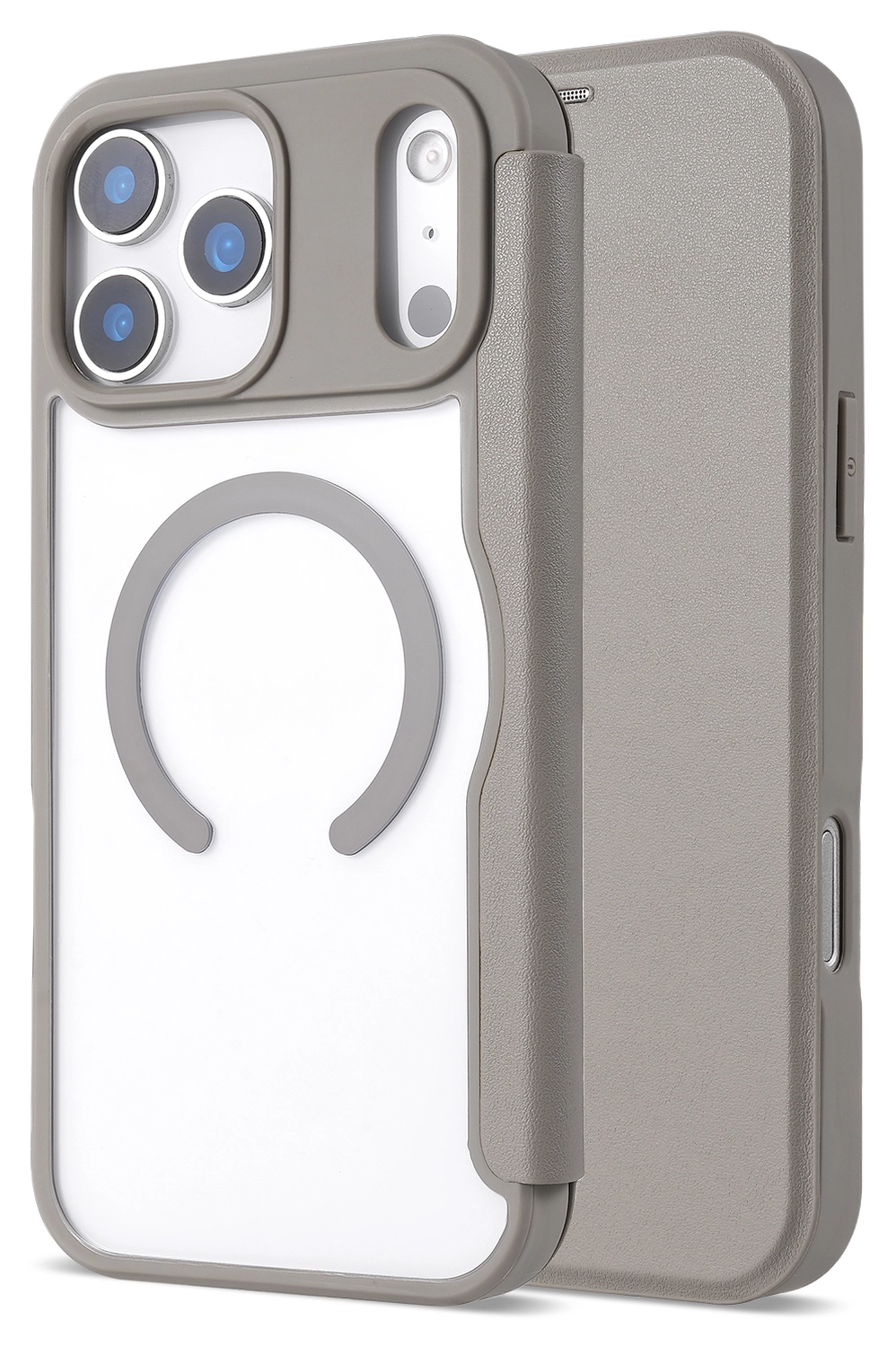 Apple iPhone 17 Pro Hoesje met MagSafe Book Case Transparant Beige afbeelding 3