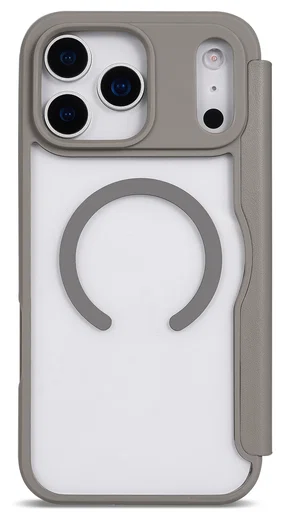 Apple iPhone 17 Pro Hoesje met MagSafe Book Case Transparant Beige afbeelding 6
