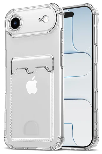 Apple iPhone Air Hoesje Dun TPU met Pasjeshouder Back Cover Transparant afbeelding 1