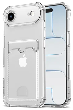 Apple iPhone Air Hoesje Dun TPU met Pasjeshouder Back Cover Transparant