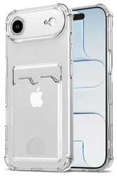 Apple iPhone Air Hoesje Dun TPU met Pasjeshouder Back Cover Transparant afbeelding