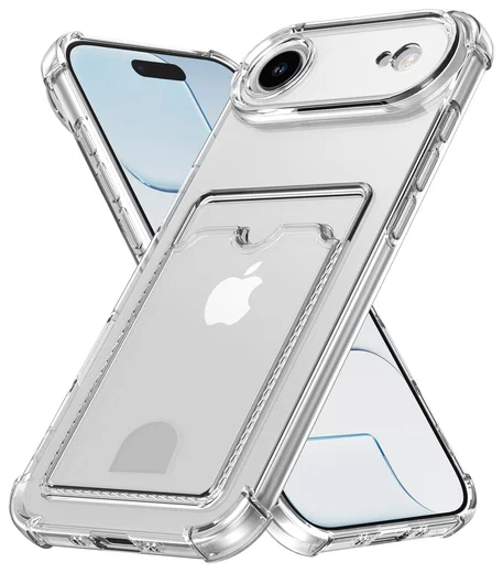 Apple iPhone Air Hoesje Dun TPU met Pasjeshouder Back Cover Transparant afbeelding 2
