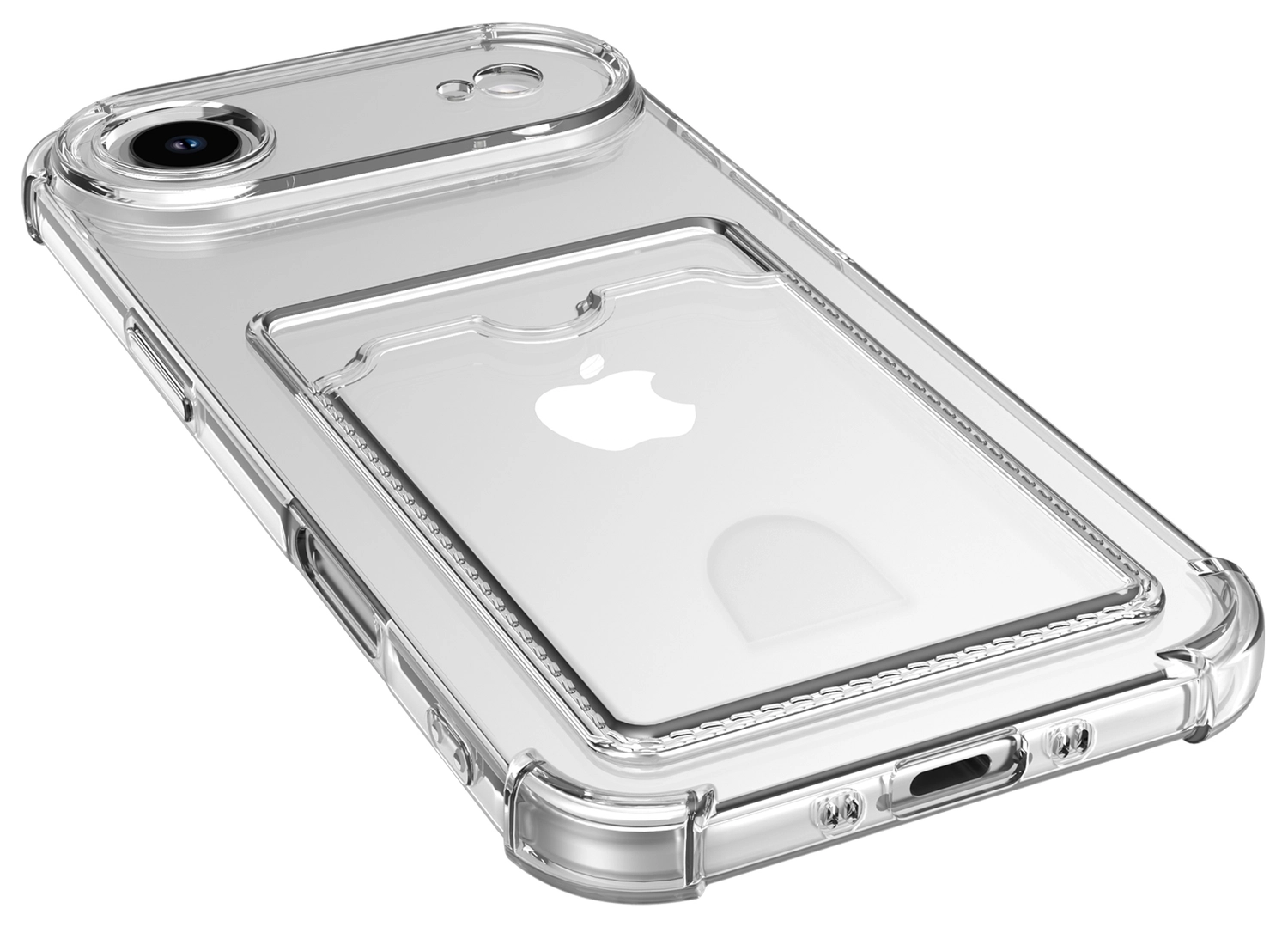 Apple iPhone Air Hoesje Dun TPU met Pasjeshouder Back Cover Transparant afbeelding 8