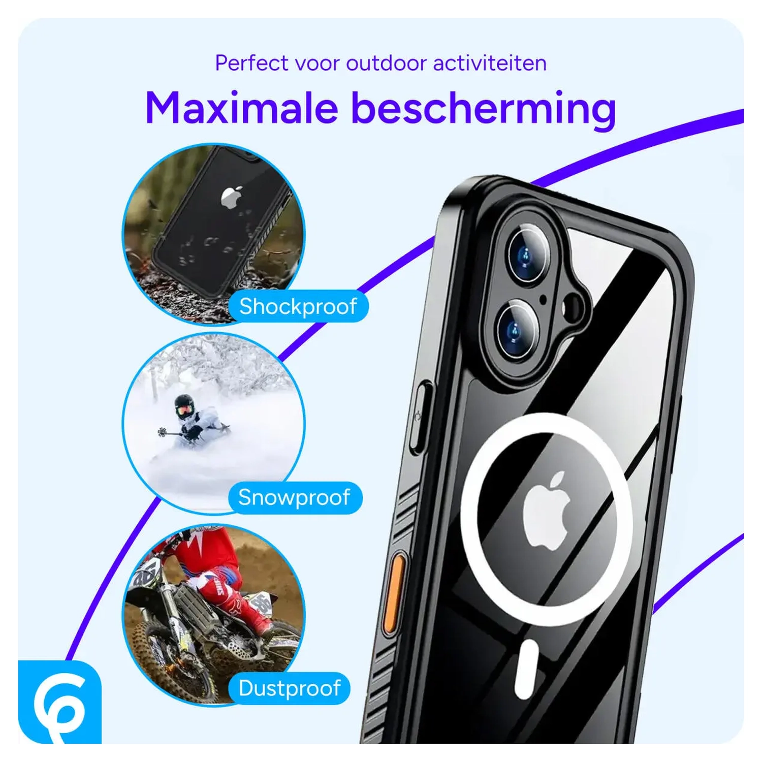 SBG Outdoor Case Apple iPhone Air Waterdicht met MagSafe Zwart afbeelding 2