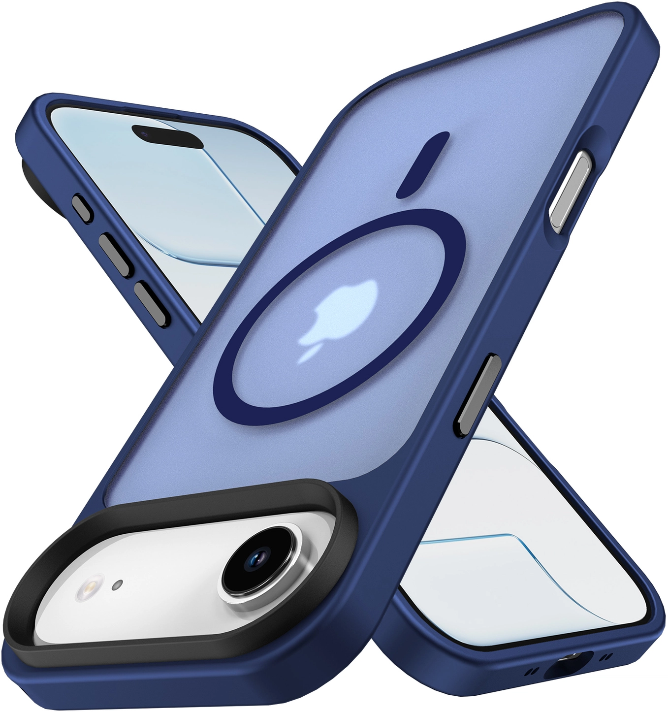 Apple iPhone Air Hoesje met MagSafe Back Cover Matte Donker Blauw afbeelding 2