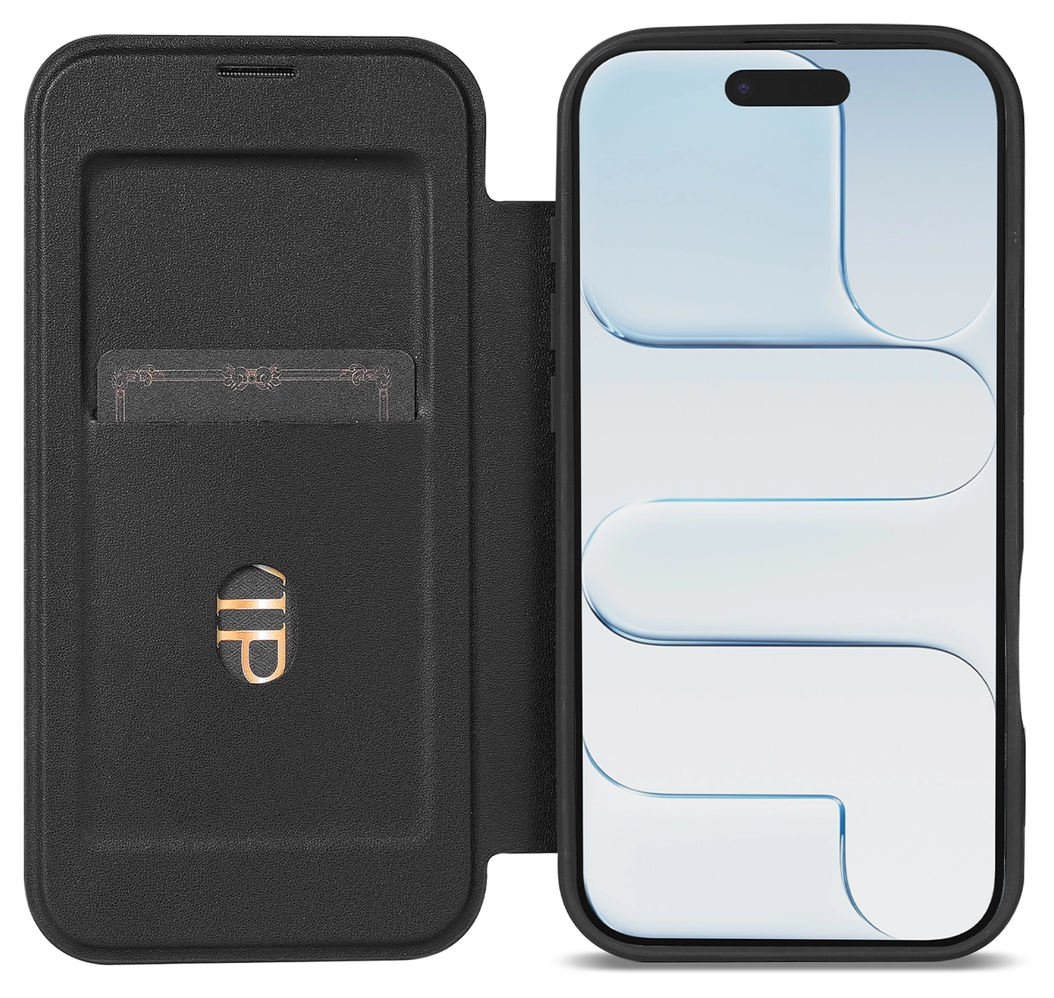 Apple iPhone Air Hoesje met MagSafe Book Case Transparant Zwart afbeelding 1