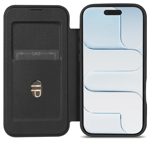 Apple iPhone Air Hoesje met MagSafe Book Case Transparant Zwart afbeelding 1