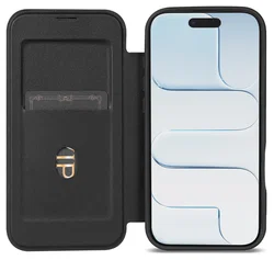 Apple iPhone Air Hoesje met MagSafe Book Case Transparant Zwart afbeelding