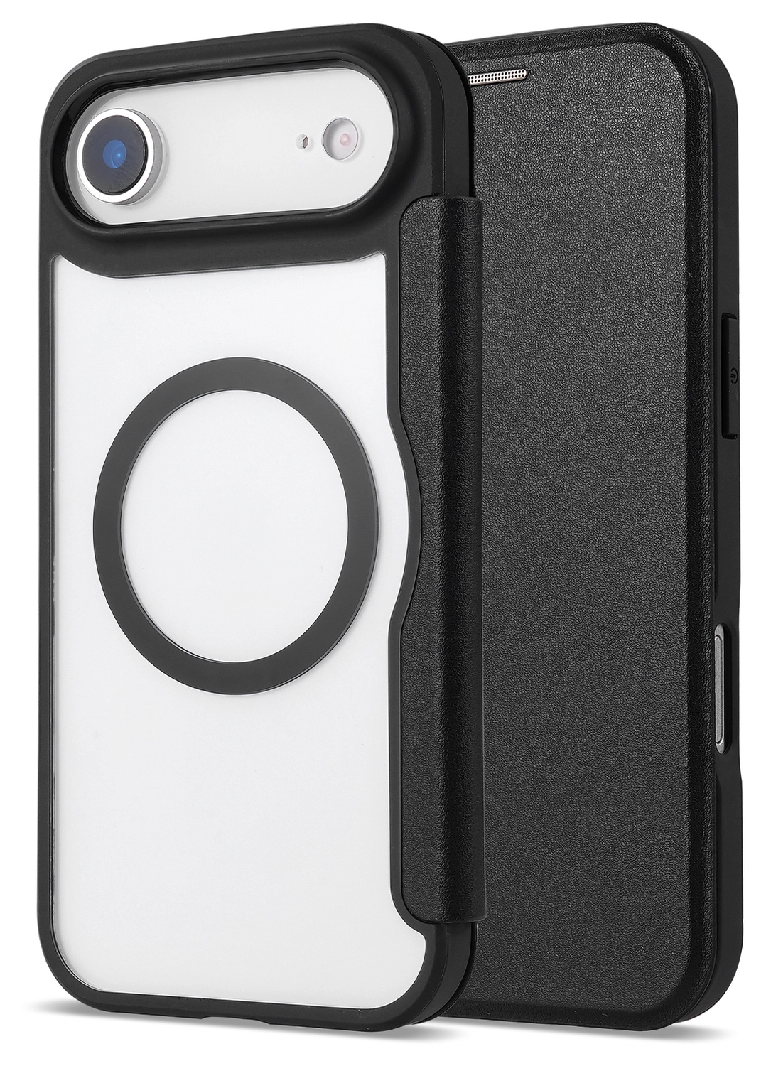 Apple iPhone Air Hoesje met MagSafe Book Case Transparant Zwart afbeelding 3
